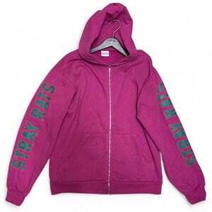 Stray Rats Pink/Magenta X-Ray Zip Up Hoodie